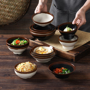 ชามเมลามีนขนาดเล็ก A5 ชามข้าวทรงสร้างสรรค์สำหรับร้านอาหารและโรงแรม ชามใส่เครื่องปรุงรสแบบย้อนยุคเลียนแบบเซรามิก - Product Image 1