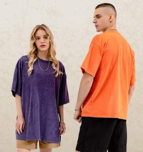 Camisetas de gran tamaño para hombre, camiseta Vintage, corte holgado, manga corta, ropa de calle informal, camisetas Unisex lavadas holgadas - Product Image 2