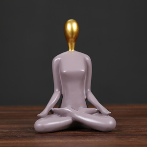 Dingyun Yoga Sculpture Resin Art Decor Home Living Room Desktop Ornament - Product Image 4