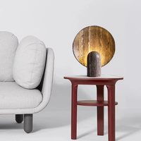 Nouveau design de lampe de table décorative moderne en résine naturelle lampe de chevet LED portable pour hôtel bureau à domicile