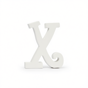 Lettera decorativa Ilan X 14,5 cm, decorazione da parete in legno bianco per l'arredamento della casa - Product Image 2