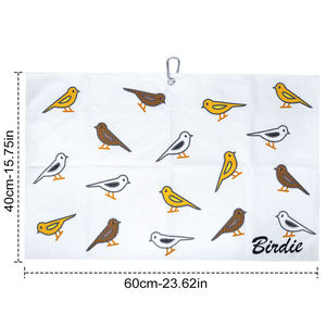 Serviette de golf à faible MOQ avec logo personnalisé, en microfibre à motif gaufré, avec mousqueton - Product Image 4
