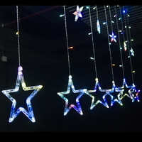 8 Modi Weihnachts-Sternförmige Lichterkette Feengirlande Festliche Dekoration für Haus Outdoor Hochzeit Party Garten Dekorativ