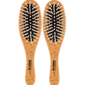 Peigne de massage capillaire en bois Sheng Da 922, usage professionnel en salon, plaque ovale large, design à coussin d'air - Product Image 5