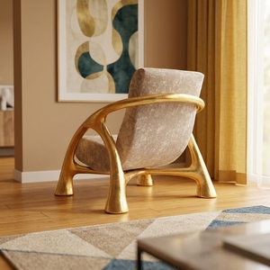 Norse Contemporary Solid Wood <b>Bean</b> <b>Bag</b> <b>Chair</b> with Lamb Wool for Bedroom and Living Room Home Furniture - Product Image 4