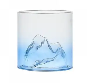 Neue Snow Mountain Glass Kaffeetassen Isolierte Tassen-Sets für die Küche, Borosilikatglas-Tee tassen und Saft gläser