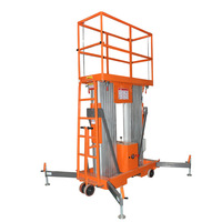 Grue à mât hydraulique électrique, plateforme élévatrice en aluminium, simple/double colonne, capacité de levage 0,5 tonne, élingue à chaîne, vitesse de levage 4-6m/min