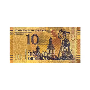 Collectible Craft Gifts 2017 Poland 10 Gold Foil Electroplated Banknote - Product Image 4