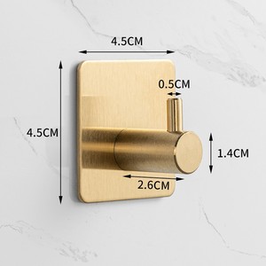 Promoción Ganchos para toallas negros mate Acero inoxidable Baño a prueba de herrumbre Toalla adhesiva Gancho para abrigos Gancho de pared de metal - Product Image 5