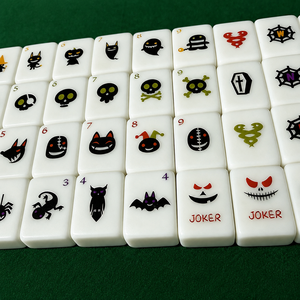 Custom 4-player American Halloween Mahjong Tiles with Spiders <b>Themed</b> <b>Set</b> Modern Portable Luxury - Product Image 1