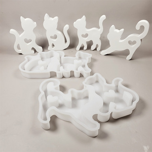 Handmade <b>Resin</b> Casting <b>Molds</b> for DIY Ins Style Decorative Ornaments <b>Silicone</b> Cat Figurine <b>Mold</b> X0238-2 Cake Tools - Product Image 1