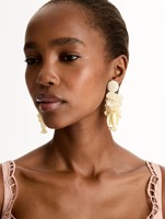 Anting-anting gantung bunga 3D manik-manik buatan tangan, anting-anting bunga akrilik warna-warni untuk wanita, gaya boho liburan