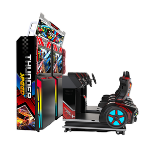 เครื่องจำลองการขับรถในสวนสนุกสีสันสดใส แบบหยอดเหรียญ เล่นได้สองคน จอคู่ ภาพเคลื่อนไหวสมจริง พร้อมระบบเปลี่ยนเกียร์ - Product Image 3