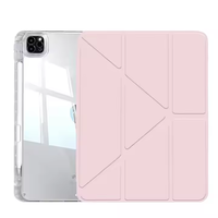 Prix le plus bas Y Fold Pu Cuir et TPU souple Acrylique Transparent Dos transparent avec porte-crayon Étui pour tablette pour iPad Air 13 2025