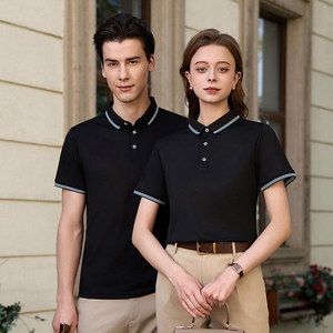 Polo da uomo leggera personalizzata classica a maniche corte a <span class=keywords><strong>doppio</strong></span> collo in tinta unita Business Casual Polo High-end - Product Image 4