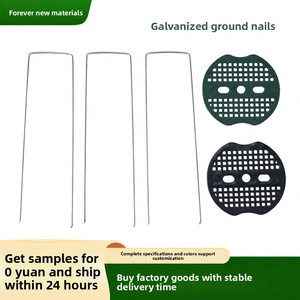 Piquets de fixation en acier inoxydable en forme de U pour jardinage, <span class=keywords><strong>pelouse</strong></span>, serre, paillis plastique et contrôle des mauvaises herbes - Product Image 5