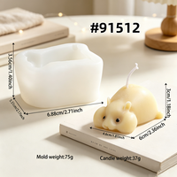 Molde de silicona 3D de hámster gordo y lindo para velas, figura de hámster con mejillas hinchadas, molde de fundición para DIY, adorno de pastel, herramientas de animales adorables.