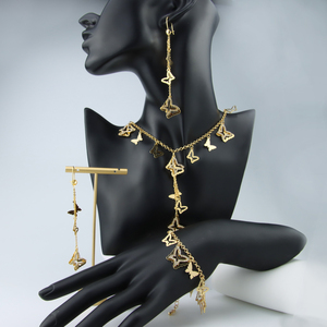 Parure de bijoux en zircone plaqué or 21 carats, style européen et américain, collier papillon pour mariage, bijoux haut de gamme pour femme - Product Image 3