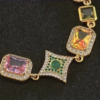 Colliers de tennis plaqué or 18 carats zircon cubique délicat hommes femmes mariée anniversaire mariage émeraude rubis aigue-marine pierres précieuses chaîne