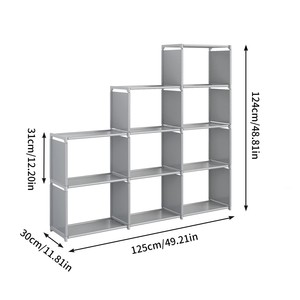 Organizador de almacenamiento de armario portátil moderno de 9 cubos, estantería de 3 capas para estantería/Almacenamiento de ropa en la sala de estar - Product Image 2