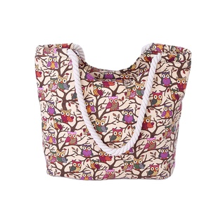 Sac fourre-tout grande capacité pour femme 2026, style ethnique, couleur unie, nouveau, en toile imprimée avec doublure en polyester et fermeture éclair, mode transfrontalière - Product Image 1