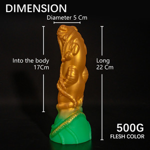 Grenouille réaliste en fil d'or pour femme, plug anal, dilatateur anal, pénis artificiel doux, jouet sexuel - Product Image 5