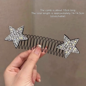 Peigne à cheveux en forme d'étoile avec strass, design de niche populaire, style simple et élégant, pour femmes, bijoux de mode en gros - Product Image 6
