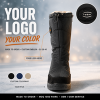Bottes d'hiver matelassées élégantes et chaudes pour femmes, imperméables, antidérapantes, avec semelle compensée et fermeture éclair latérale, style OEM