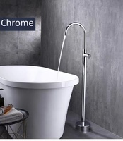 Robinets de douche sur pied à fonction unique de bonne qualité Robinets de douche en cuivre chromé Mélangeur de douche au sol Ensemble de robinets de baignoire