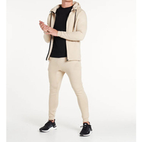 Özel yumuşak organik çikolata renk spor spor boy Hoodies erkekler beyaz tişörtü kadife eşofman seti