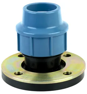 Adaptador de brida de HDPE PP para irrigación con disco de Metal, accesorios de compresión PN16, ISO 17885, SANS17885, ISO14236, CE, KEXING