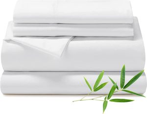 100% Hữu Cơ Sợi Tre 300TC Sateen <span class=keywords><strong>Bedsheet</strong></span> <span class=keywords><strong>Set</strong></span> Màu Sắc Rắn Tùy Chỉnh Bộ Đồ Giường Tấm Thiết Lập Và Duvet Cover <span class=keywords><strong>Set</strong></span> - Product Image 1