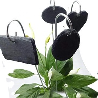 Tag tanda tanaman hitam batu tulis alami Modern ramah lingkungan label taman luar ruangan untuk biji Bonsai kemasan kotak bunga herbal pot