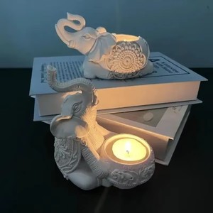 Bougeoir Animal d'usine RTS Sculpture de tronc d'éléphant Bougeoir à bougie chauffe-plat Petit bougeoir ornemental - Product Image 4