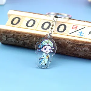 Anime Glitter Clear Epoxy Custom Charm Holographic Plastic Acrylic Keychain