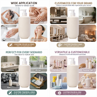 Bouteilles à pompe créatives en PET grande capacité en stock, contenants vides de 1000 ml pour shampoing, gel douche, lotion et après-shampoing