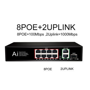 8 + <span class=keywords><strong>2</strong></span> + 1 puerto KuWFi 100Mbps interruptor WiFi inteligente de larga distancia 10 puertos Gigabit Switching 48V 24V PoE SFP interruptor de 8 puertos para redes - Product Image 4