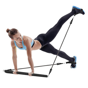 Nouveau Kit de barre de Pilates réglable à 3 sections <span class=keywords><strong>avec</strong></span> bandes de résistance 4 bandes de résistance Gym <span class=keywords><strong>Fitness</strong></span> <span class=keywords><strong>Bande</strong></span> élastique - Product Image 2