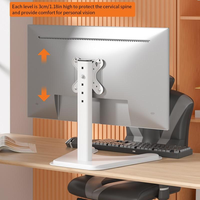 Soporte Ergonómico de Escritorio para un Solo Monitor de 14-32 Pulgadas, Altura Ajustable, Acero Laminado en Frío, Blanco/Negro, Soporte VESA para TV de Escritorio