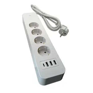 European Power Board Electrical Plugs Desktop Usb Switch Power Strip Extension Adapter Smart Sockets