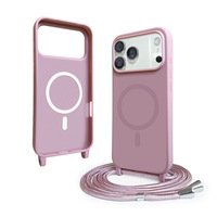 Coque de téléphone tout-en-un mate à motif animalier pour iPhone avec cordon bandoulière et fixation magnétique compatible avec les modèles 18, 17, 15, 14/16