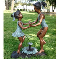 Décoration de jardin extérieur en métal artisanat grandeur nature danseuse statue fontaine moderne bronze ballerine fontaine