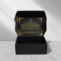 Boîte en carton ondulé personnalisée Boîte d'expédition d'emballage de savon avec logo en or en feuille Boîtes postales en papier noir