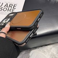 Étui magnétique pour téléphone avec grande fenêtre pour iPhone 17 Pro Max 16 15 – Coque de protection givrée bicolore douce pour la peau