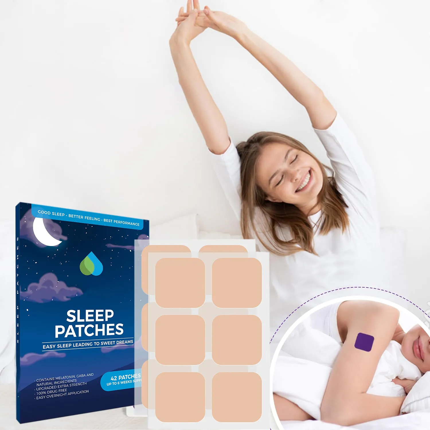 Natürliche Schlafmittel Patch tragbare Kräuter Unisex verbessern Schlaflos igkeit Aufkleber Pflanze Schlaf Aufkleber Pflanze Relax Aufkleber Mode