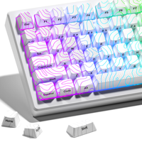 XVX Keycaps Topographic Nouvelle Version Motif Translucide Profil OEM Kit de touches PBT+PC Anglais 118 touches Clavier mécanique