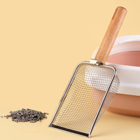 Litière pour chat en acier inoxydable et plastique, personnalisable, pratique, écologique, facile à nettoyer, avec poignée ergonomique longue et profonde pour tamisage, vente en gros
