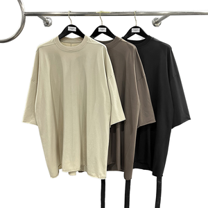 T-shirt pour homme 100% coton de qualité supérieure, style décontracté, coupe ample, tissu tricoté avec impression numérique, couleur unie personnalisable - Product Image 1