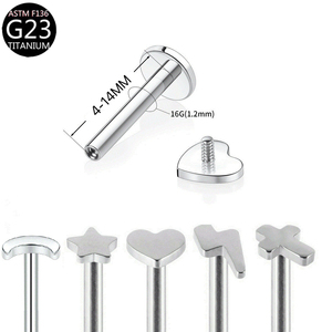 थोक G23 मूल मॉडल बॉडी गहने टाइटेनियम मिश्र धातु धातु धातु की कार्टिलेज स्टड नाक की अंगूठी हृदय आकार ट्रेंडी - Product Image 2