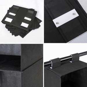 Black Hanging Storage Organizer 53 Inch 6 Tier Rectangular Nonwoven Felt Space Saving Behind Door Wall Mount - Product Image 3